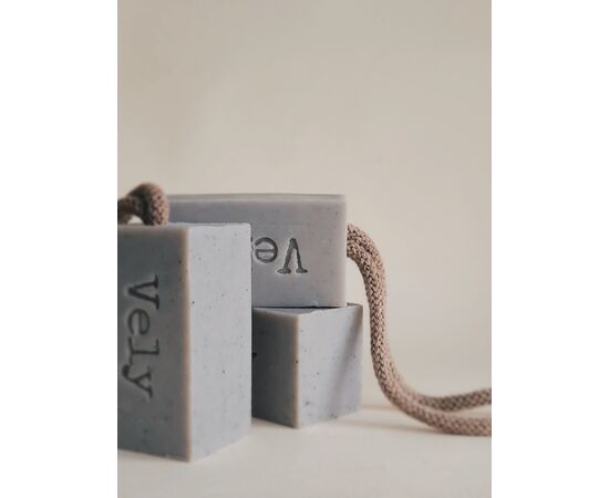 Natural soap on a rope with Dead Sea Clay