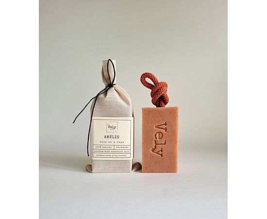 natural soap with pink french clay